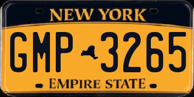 NY license plate GMP3265
