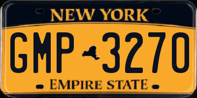 NY license plate GMP3270