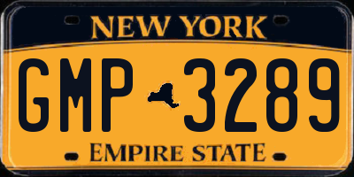 NY license plate GMP3289