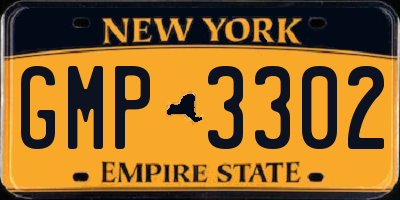 NY license plate GMP3302