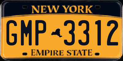 NY license plate GMP3312