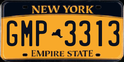 NY license plate GMP3313