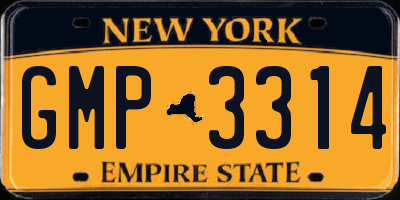 NY license plate GMP3314
