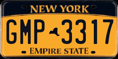 NY license plate GMP3317
