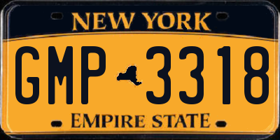 NY license plate GMP3318