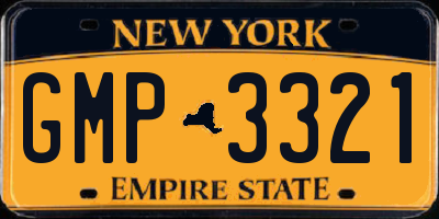 NY license plate GMP3321