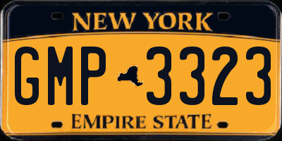 NY license plate GMP3323