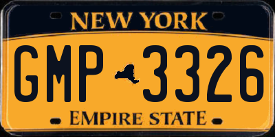 NY license plate GMP3326