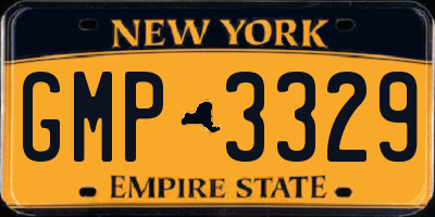 NY license plate GMP3329