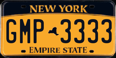 NY license plate GMP3333