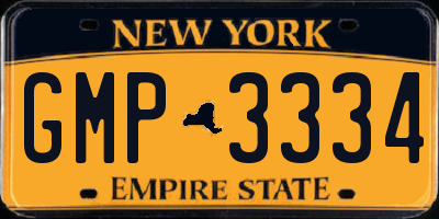 NY license plate GMP3334