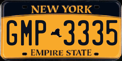 NY license plate GMP3335