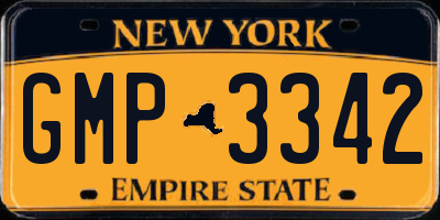 NY license plate GMP3342
