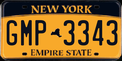 NY license plate GMP3343