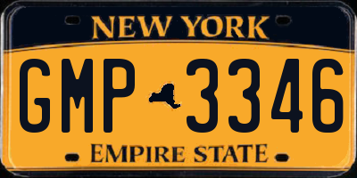 NY license plate GMP3346