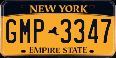 NY license plate GMP3347