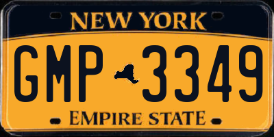 NY license plate GMP3349