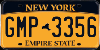 NY license plate GMP3356