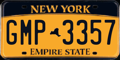NY license plate GMP3357
