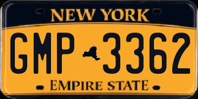 NY license plate GMP3362