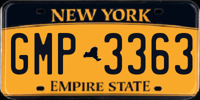 NY license plate GMP3363
