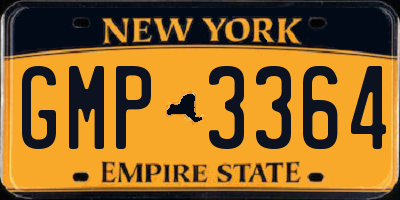 NY license plate GMP3364