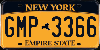 NY license plate GMP3366
