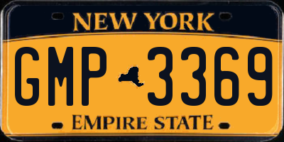 NY license plate GMP3369