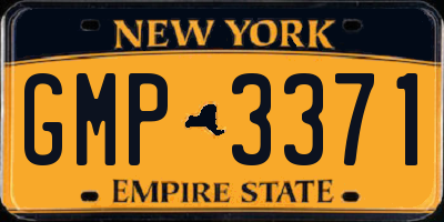 NY license plate GMP3371