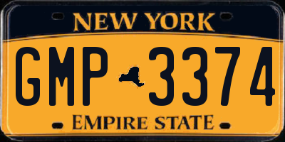 NY license plate GMP3374
