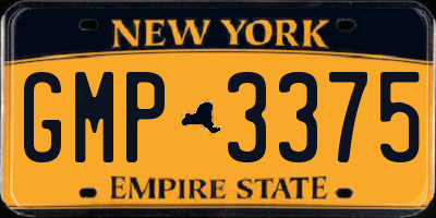 NY license plate GMP3375