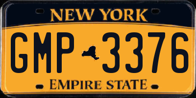 NY license plate GMP3376