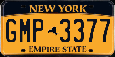 NY license plate GMP3377
