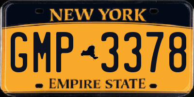 NY license plate GMP3378