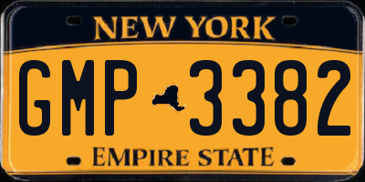 NY license plate GMP3382