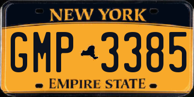 NY license plate GMP3385