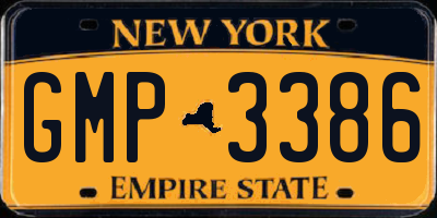 NY license plate GMP3386