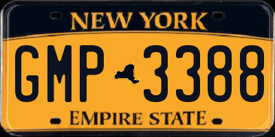 NY license plate GMP3388