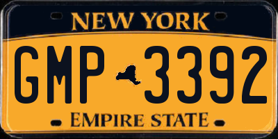NY license plate GMP3392
