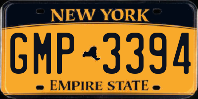 NY license plate GMP3394