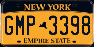 NY license plate GMP3398