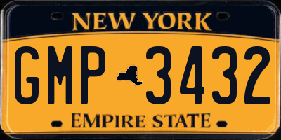 NY license plate GMP3432