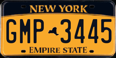 NY license plate GMP3445