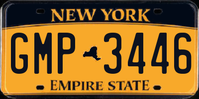 NY license plate GMP3446