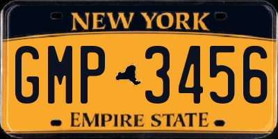 NY license plate GMP3456