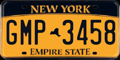 NY license plate GMP3458