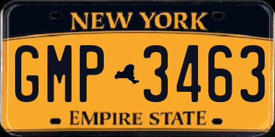 NY license plate GMP3463