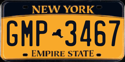 NY license plate GMP3467