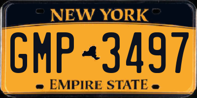 NY license plate GMP3497