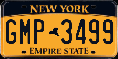 NY license plate GMP3499